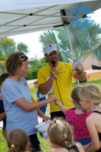 Jesse offers direction at local kids triathlon